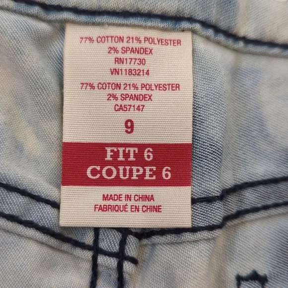 NWT Mossimo Tie Dye Fit 6 Coupe 6 Super Stretch Denim Legging Junior 9 Blue Boho - Picture 6 of 16